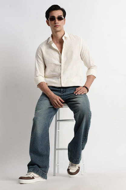 Minimal Embroidered Shirt Off White