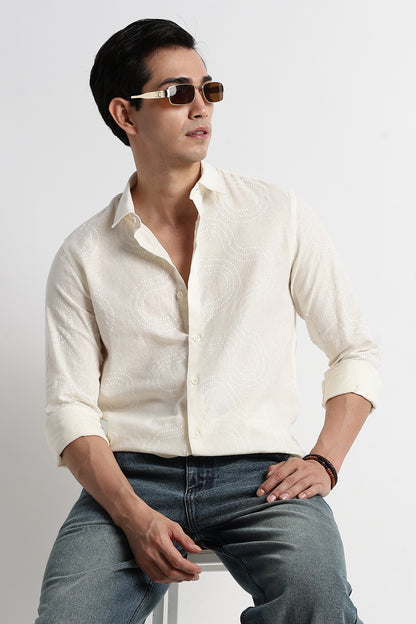 Minimal Embroidered Shirt Off White