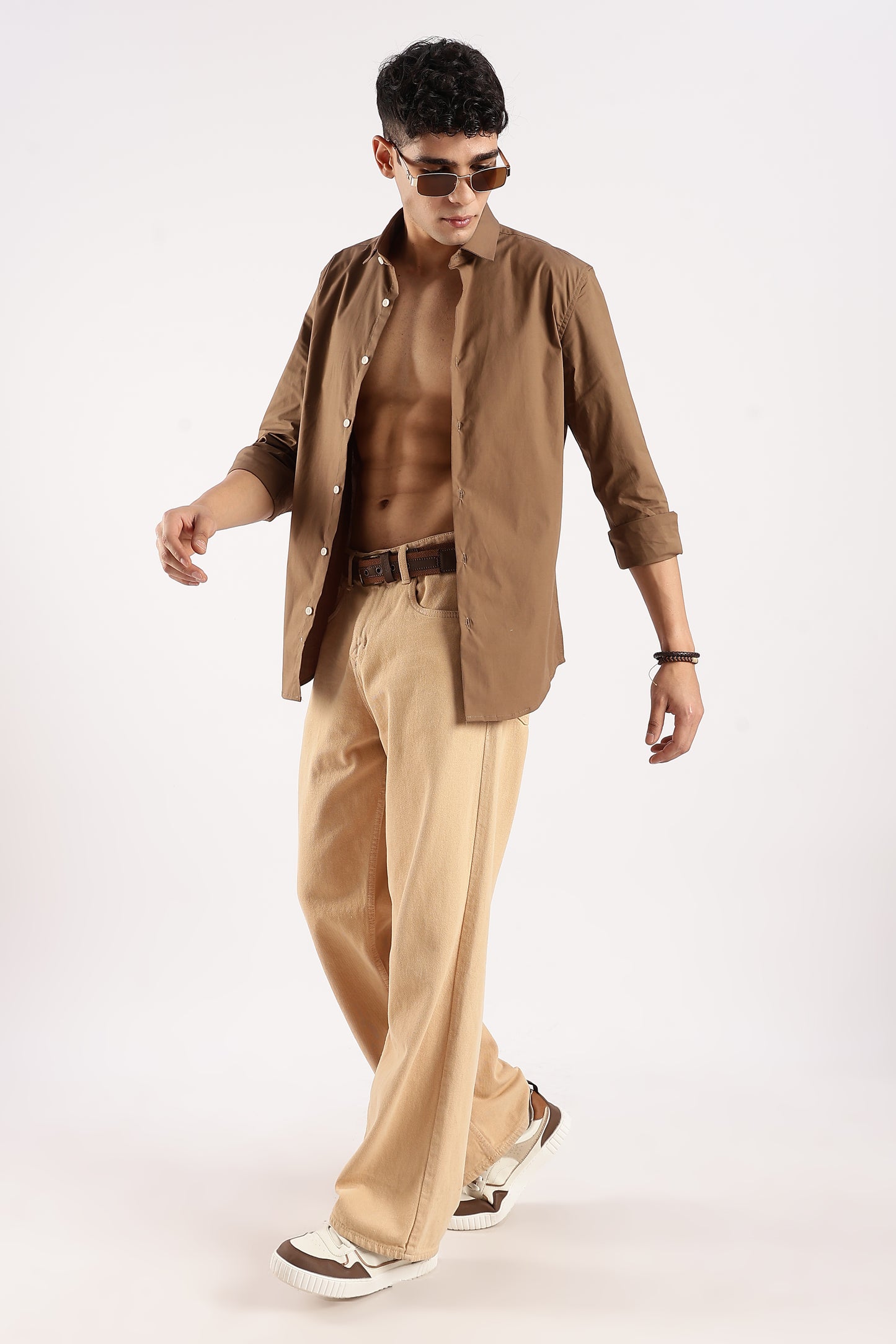 Cotton Lycra Slim Fit Shirt Khaki