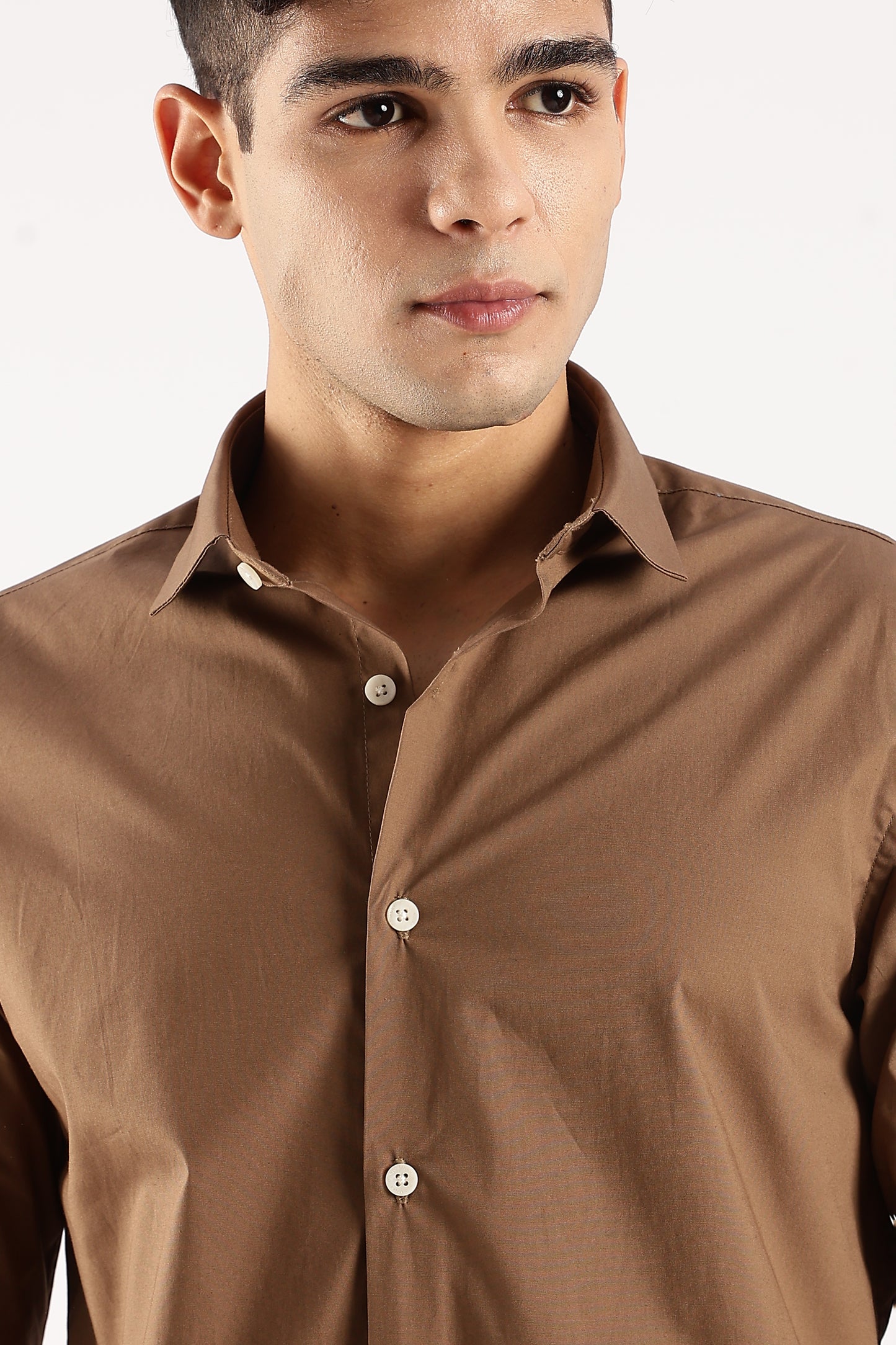 Cotton Lycra Slim Fit Shirt Khaki