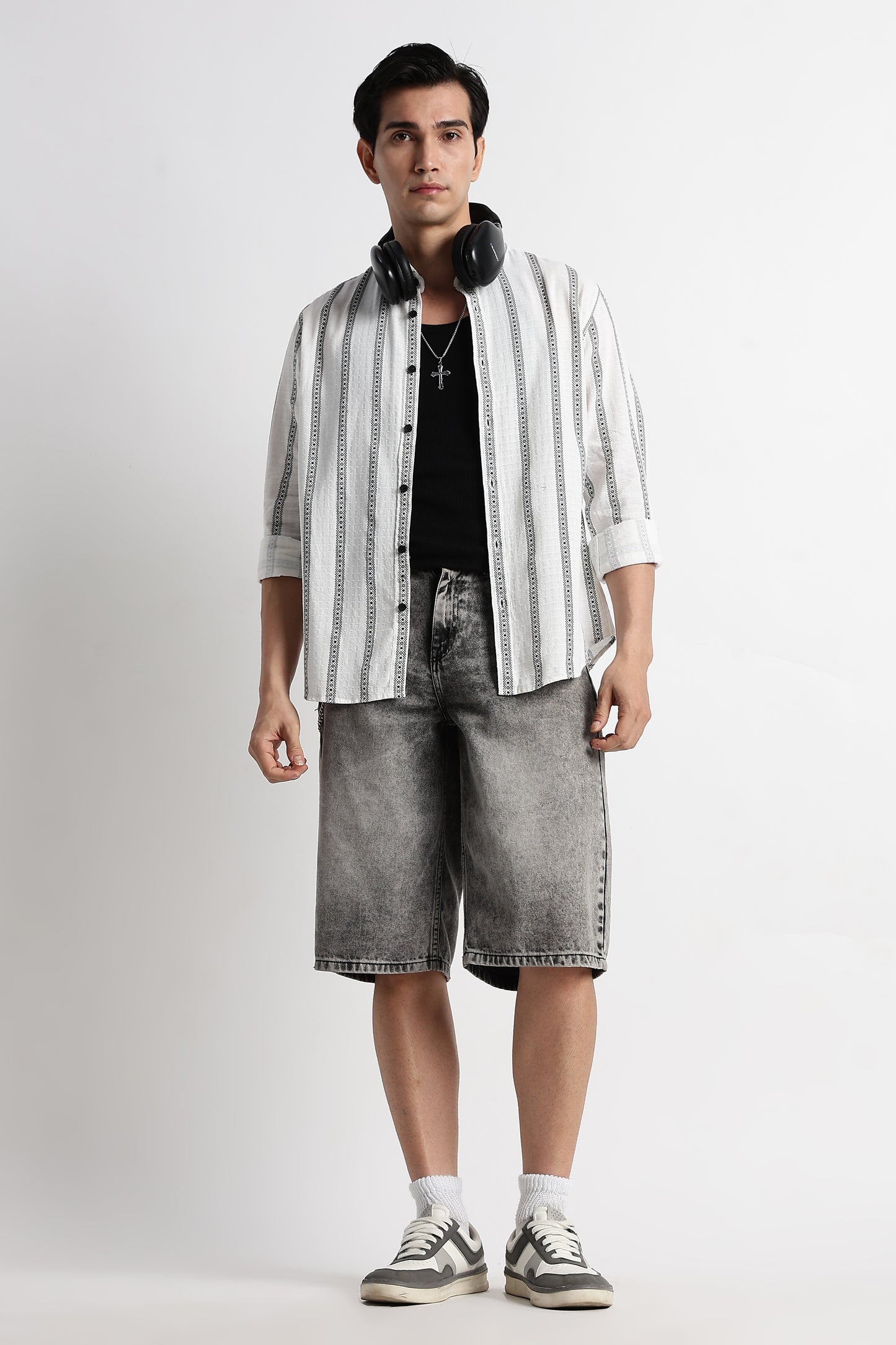 Stripes Slim Fit Shirt White