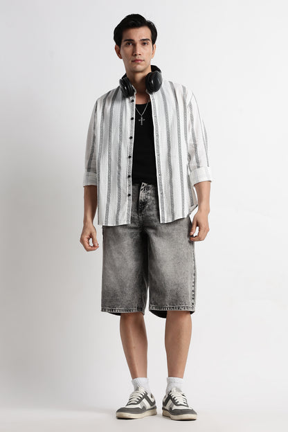Stripes Slim Fit Shirt White