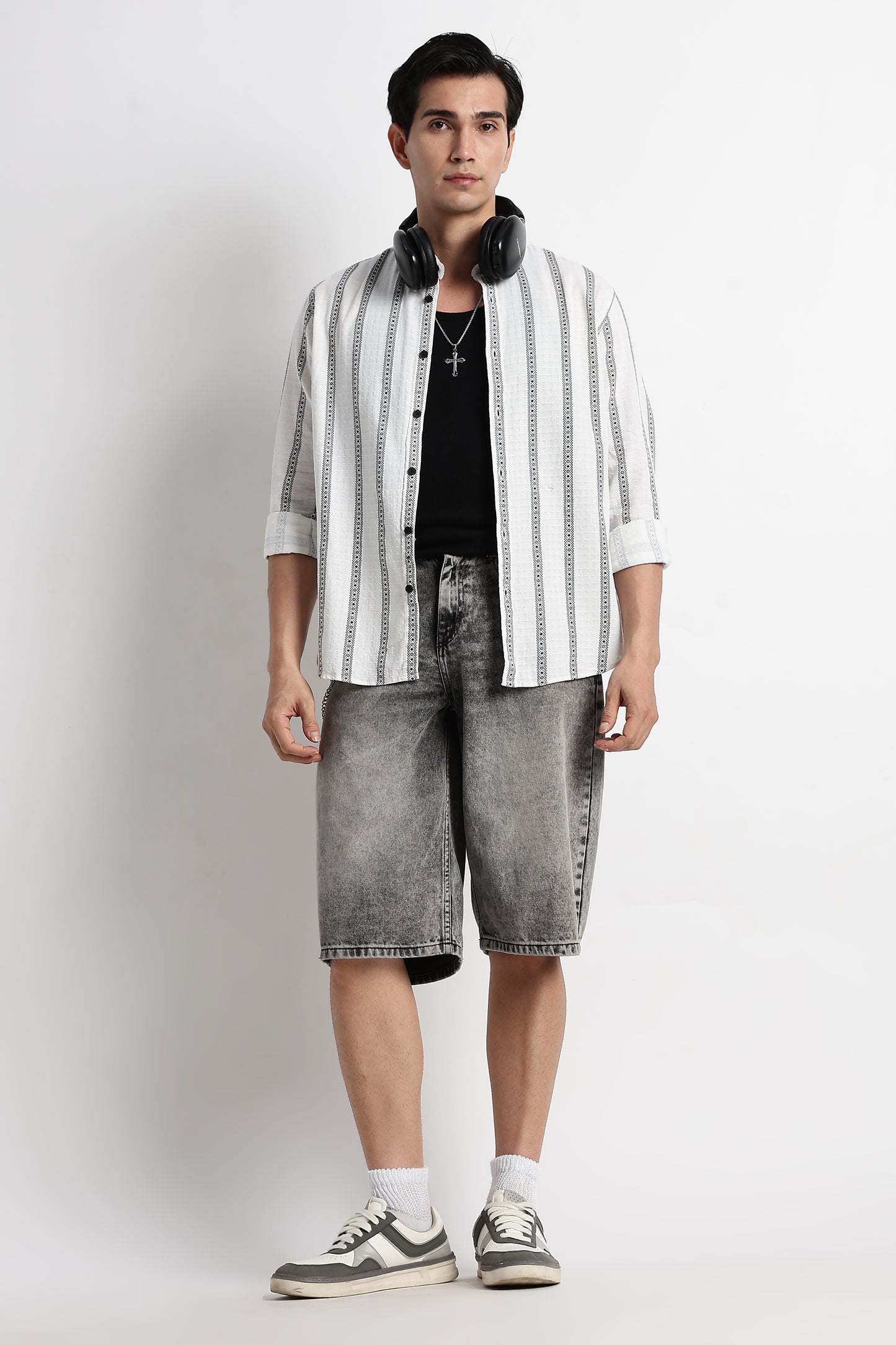Stripes Slim Fit Shirt White