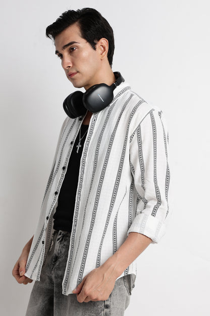Stripes Slim Fit Shirt White