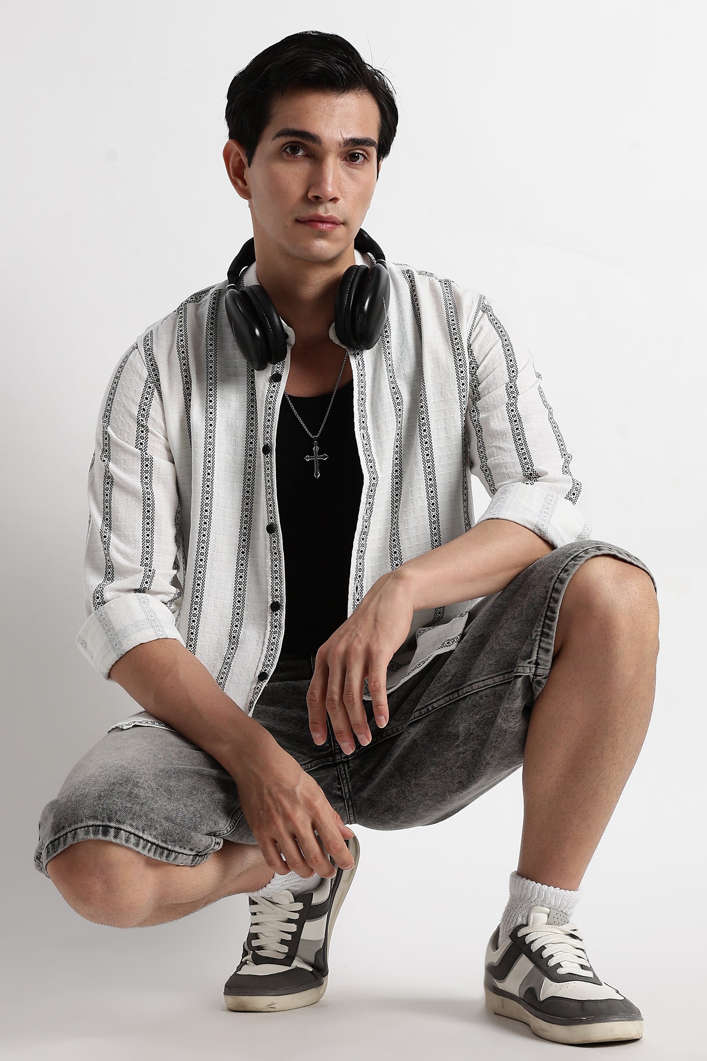 Stripes Slim Fit Shirt White