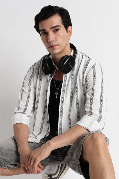 Stripes Slim Fit Shirt White