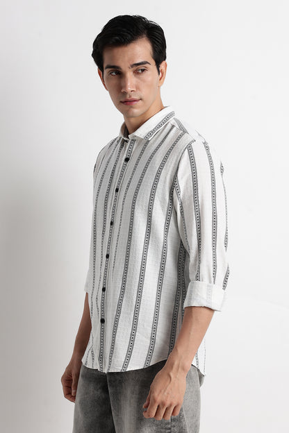 Stripes Slim Fit Shirt White