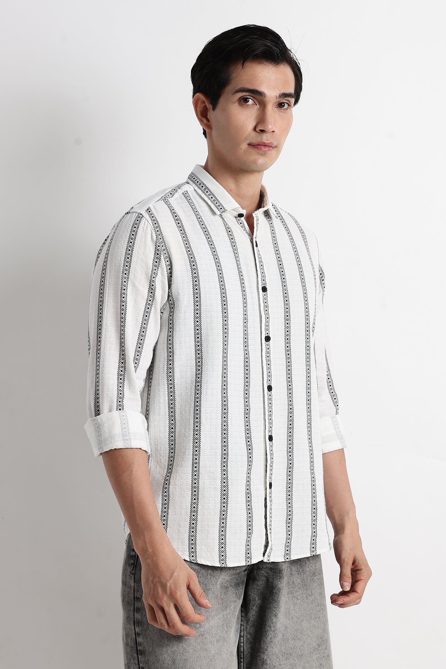 Stripes Slim Fit Shirt White
