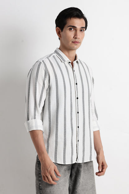 Stripes Slim Fit Shirt White