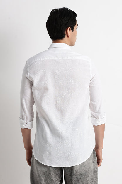 Minimal Embroidered Shirt White
