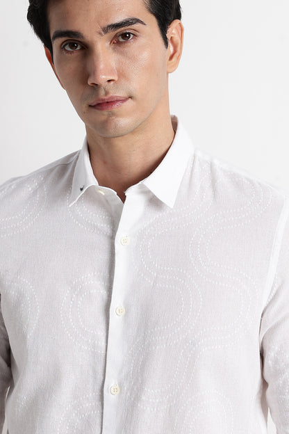 Minimal Embroidered Shirt White