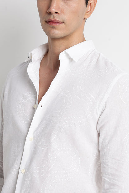 Minimal Embroidered Shirt White