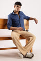Cotton Lycra Slim Fit Shirt Blue