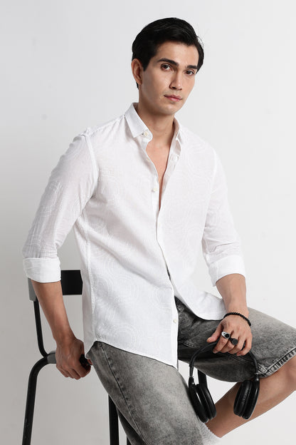 Minimal Embroidered Shirt White