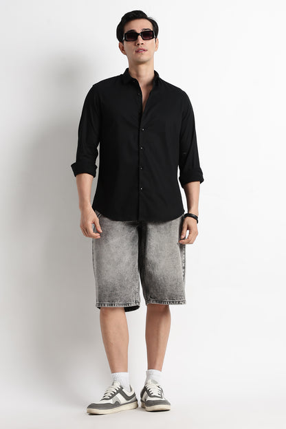 The Modern Essential Poly-Lycra Shirt Black