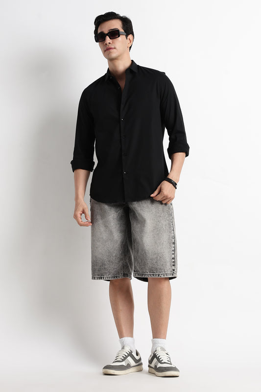 The Modern Essential Poly-Lycra Shirt Black