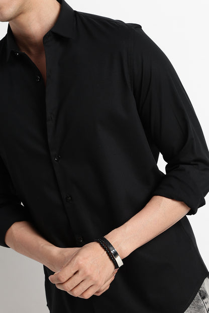 The Modern Essential Poly-Lycra Shirt Black