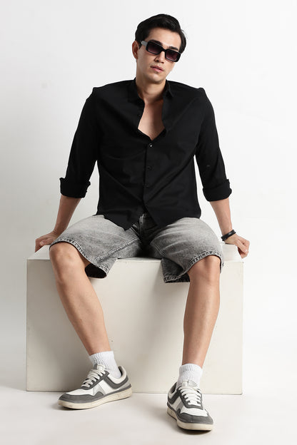 The Modern Essential Poly-Lycra Shirt Black