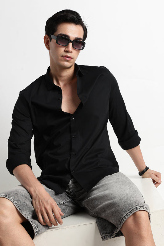 The Modern Essential Poly-Lycra Shirt Black