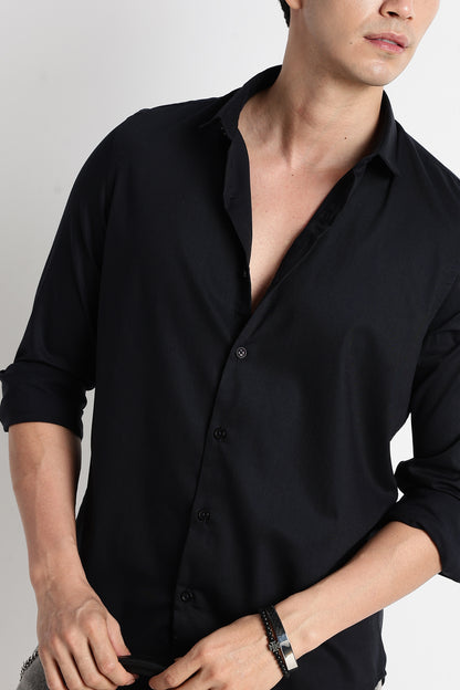 The Modern Essential Poly-Lycra Shirt Slate Black