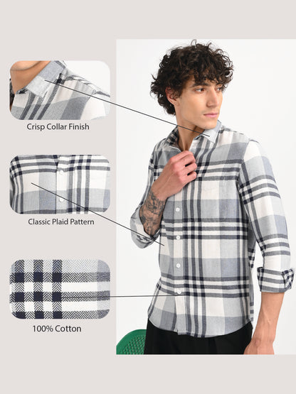 Classic Bold Check Shirt Lt Grey