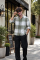 Brushing Checks Flannel Shirt Olive White
