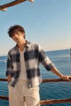 Brushing Checks Flannel Shirt Navy