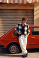 Brushing Checks Flannel Shirt Black White