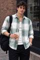 Brushing Checks Flannel Shirt Olive
