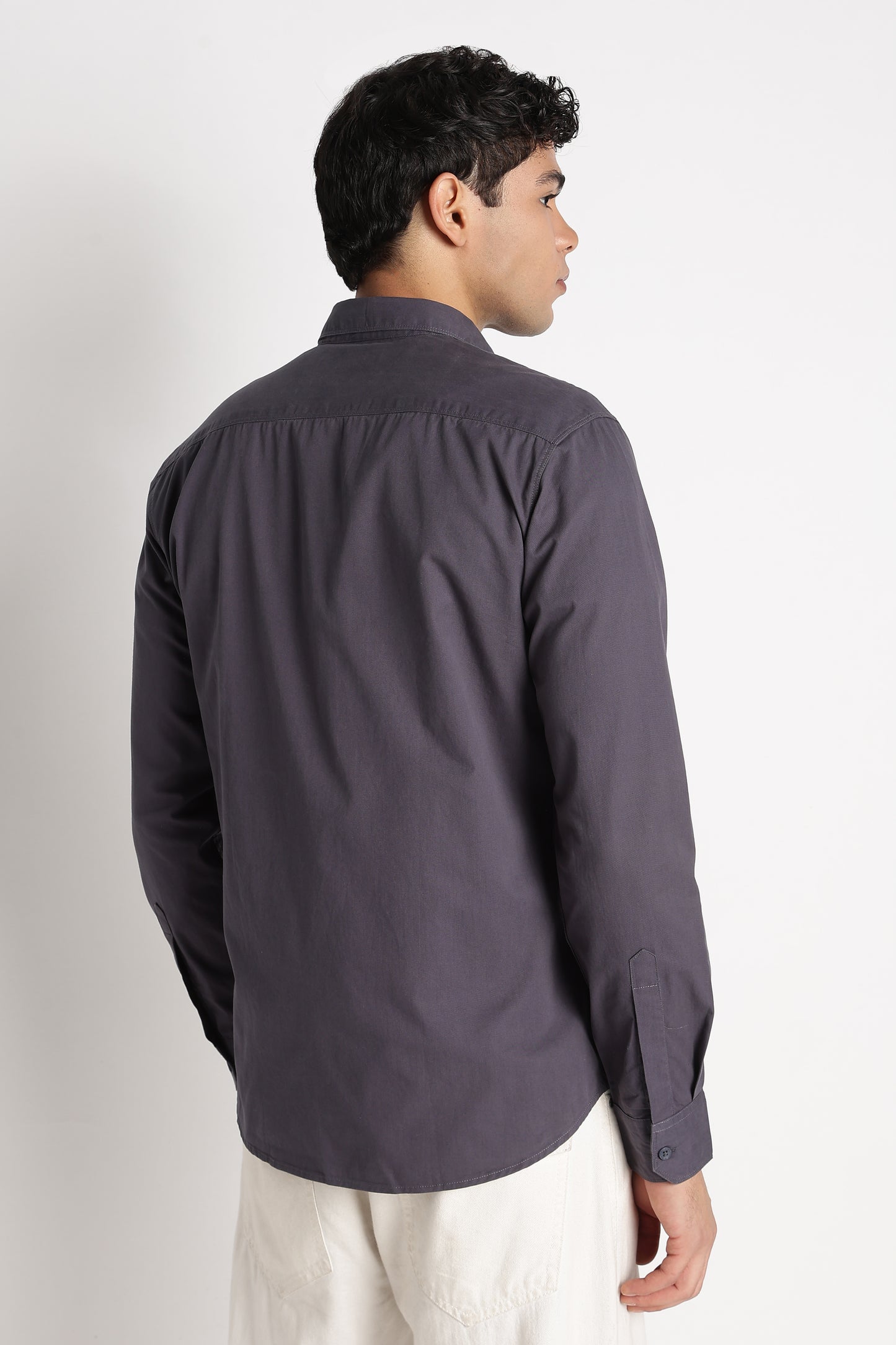 Solid Utility Casual Shirt Dk Grey