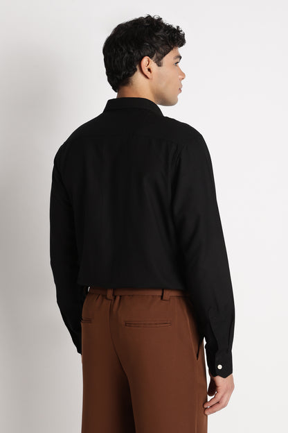 Premium Solid Casual Shirt Black