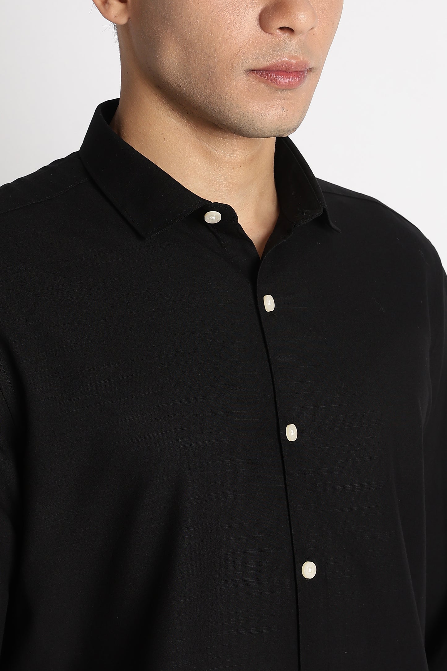 Premium Solid Casual Shirt Black