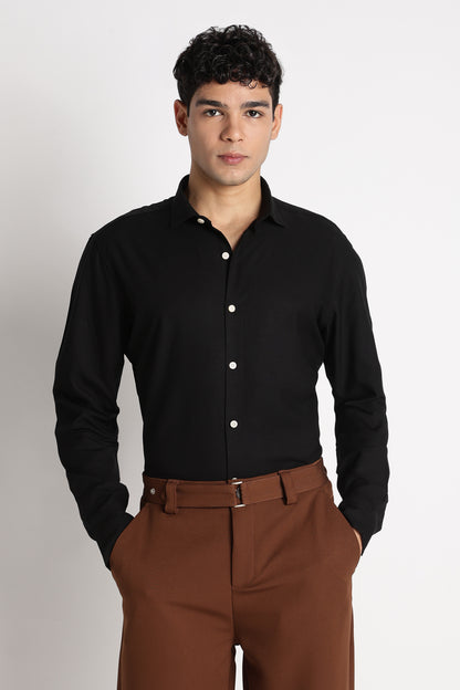 Premium Solid Casual Shirt Black