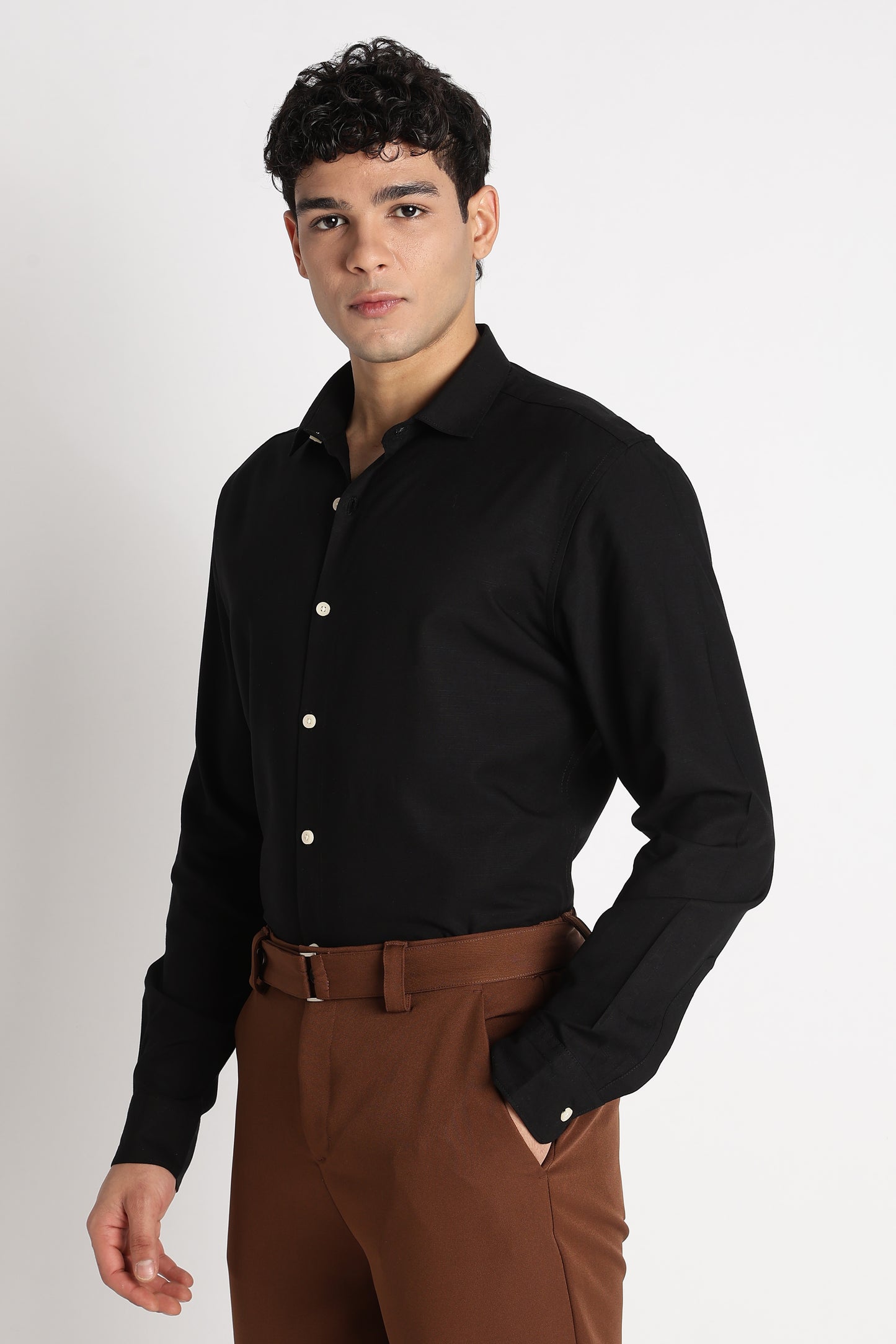 Premium Solid Casual Shirt Black