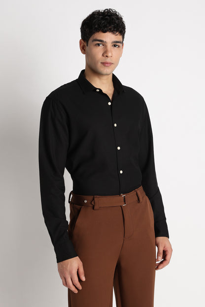 Premium Solid Casual Shirt Black
