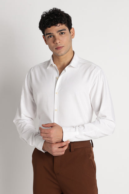 Premium Solid Casual Shirt White