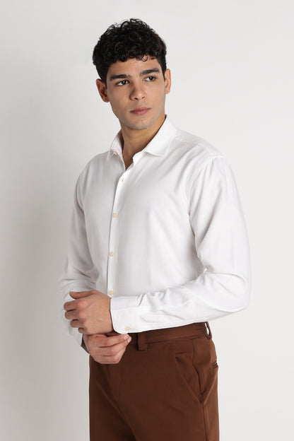 Premium Solid Casual Shirt White
