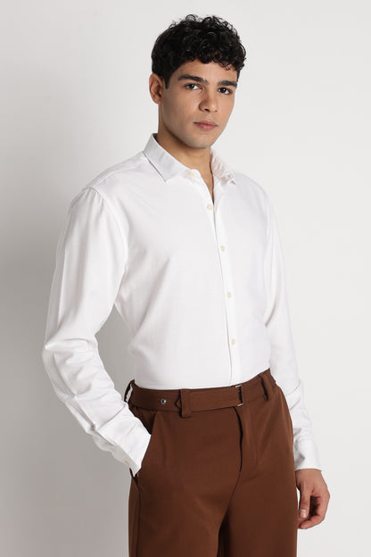 Premium Solid Casual Shirt White