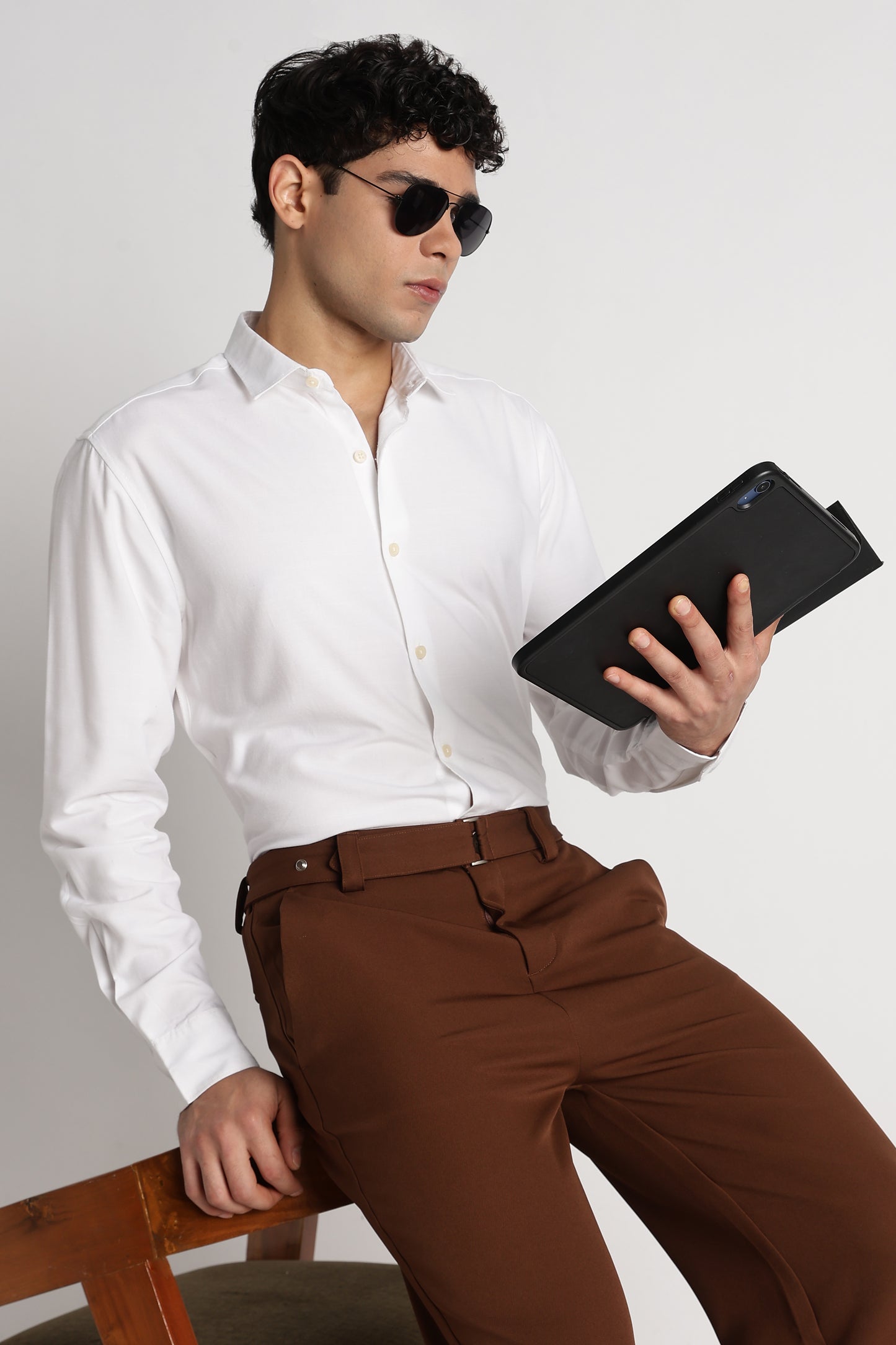 Premium Solid Casual Shirt White