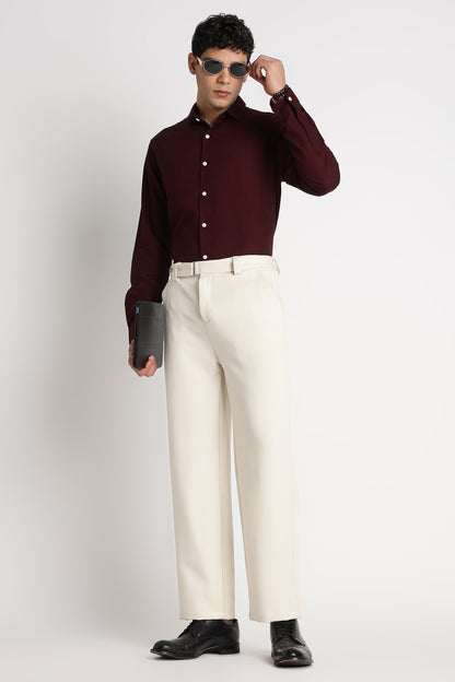 Premium Solid Casual Shirt Maroon