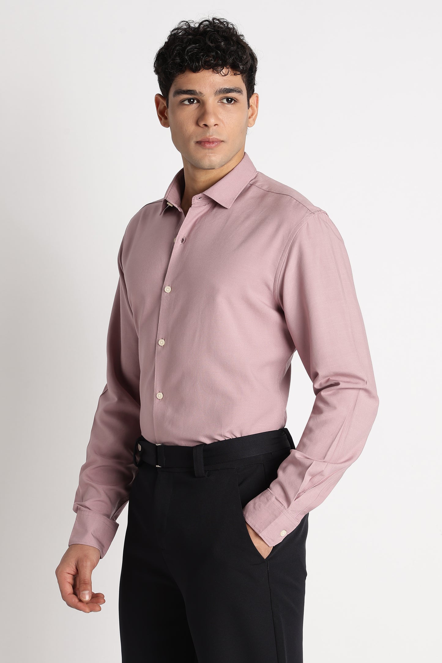 Premium Solid Casual Shirt Pink