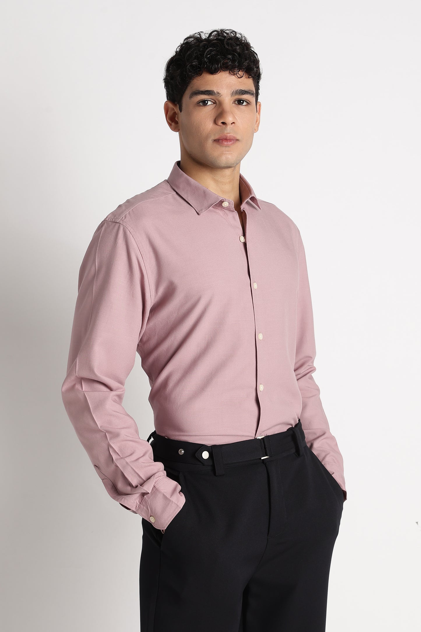 Premium Solid Casual Shirt Pink