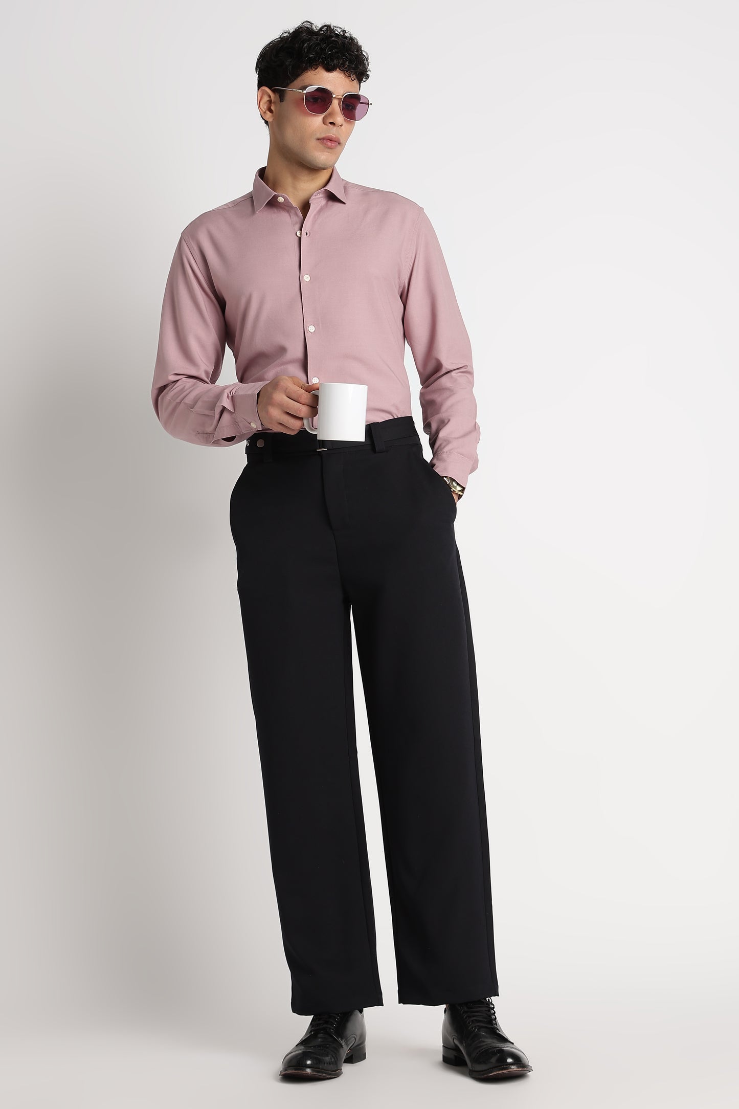 Premium Solid Casual Shirt Pink