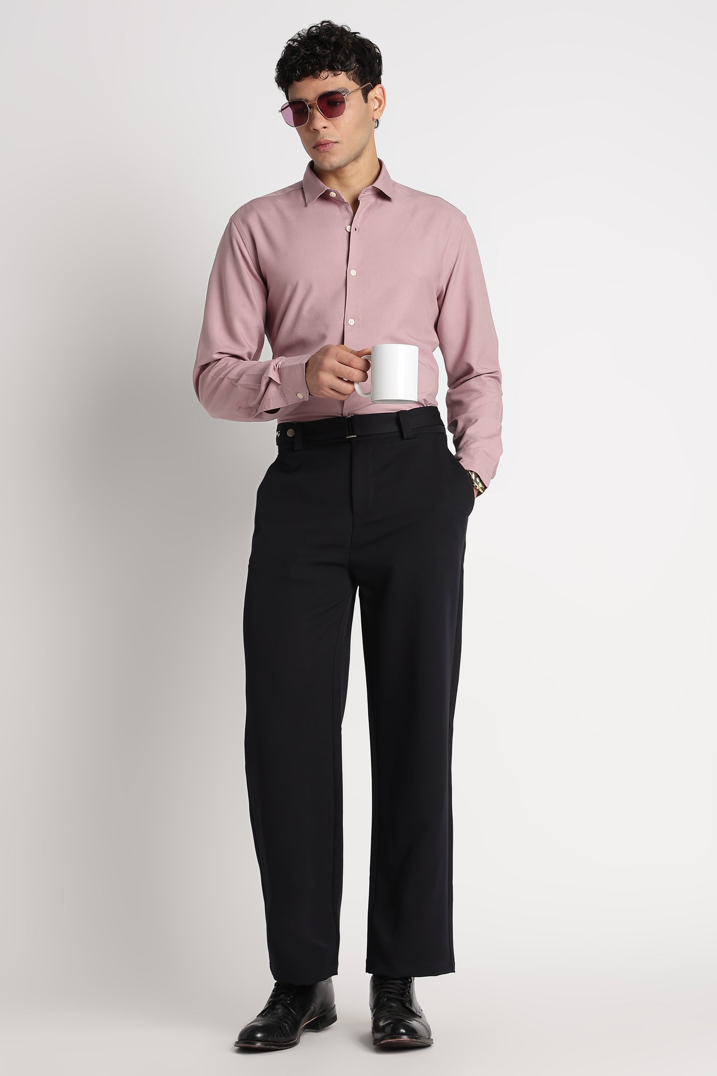 Premium Solid Casual Shirt Pink