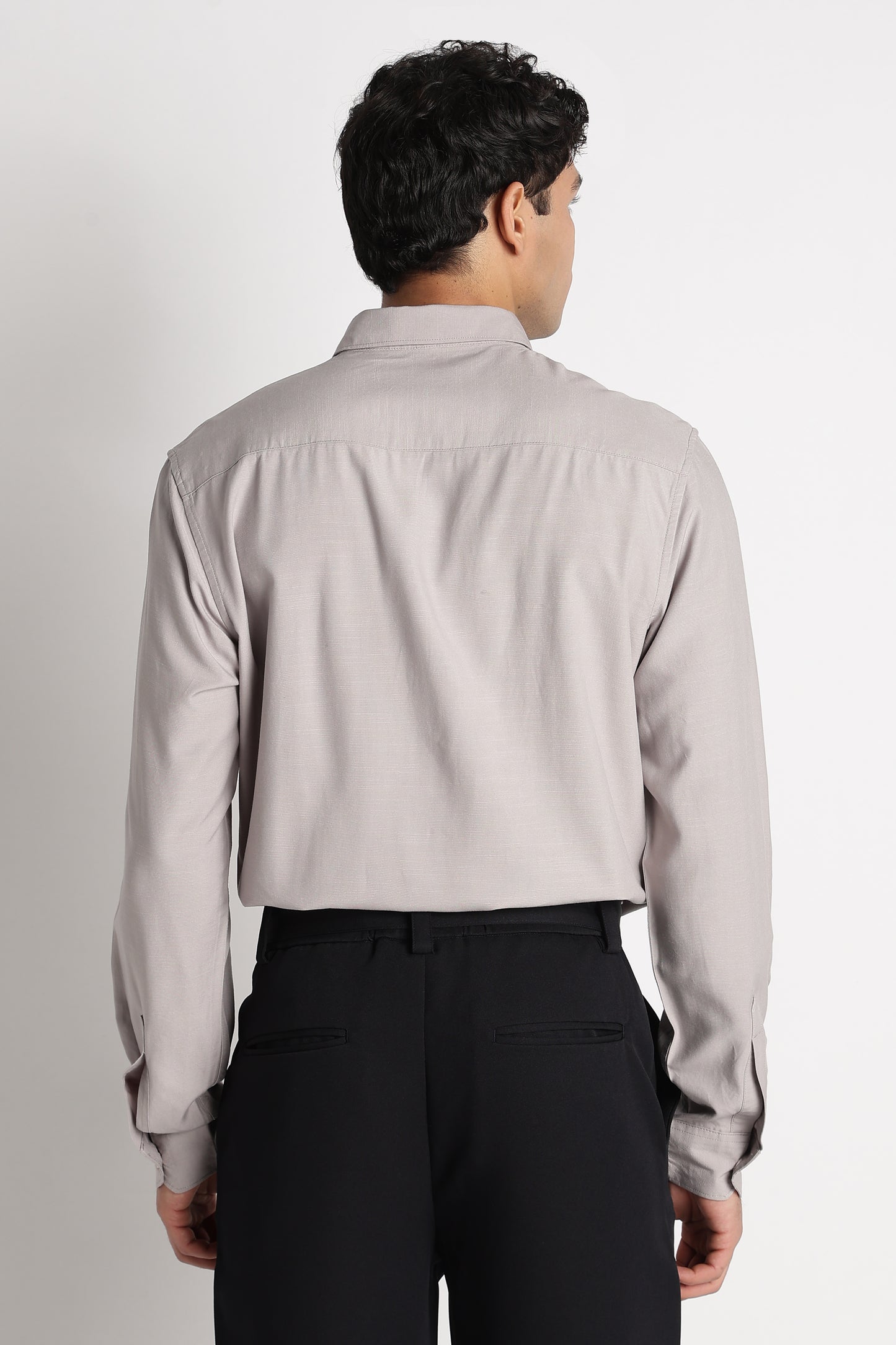 Premium Solid Casual Shirt Grey