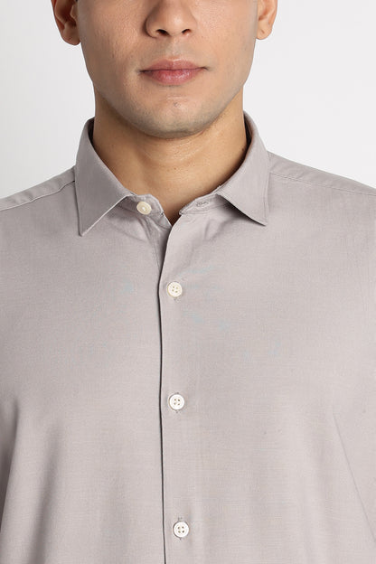 Premium Solid Casual Shirt Grey