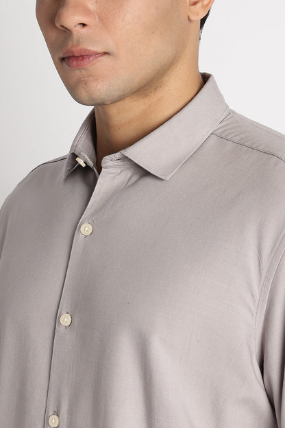 Premium Solid Casual Shirt Grey