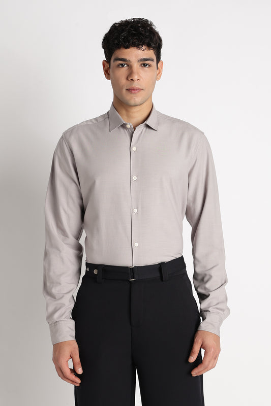 Premium Solid Casual Shirt Grey