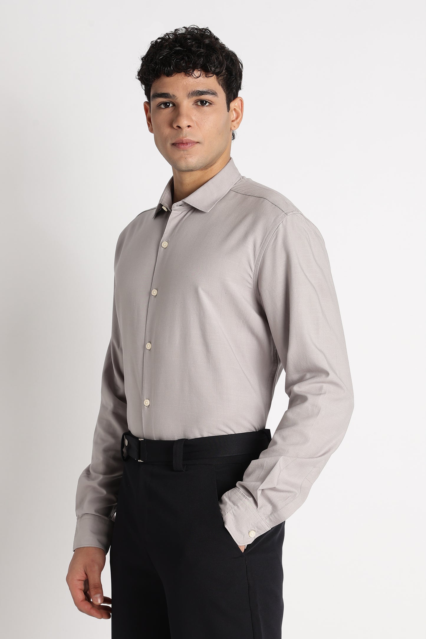 Premium Solid Casual Shirt Grey