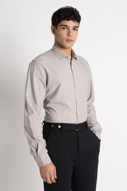 Premium Solid Casual Shirt Grey